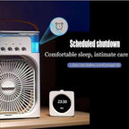 Portable Air Cooler Fan with Handle, Personal Desktop Cooling Fan with Ice/Water Tank, 3 Speeds & Mist Spray Humidifier for Home, Office, and Outdoor Travel